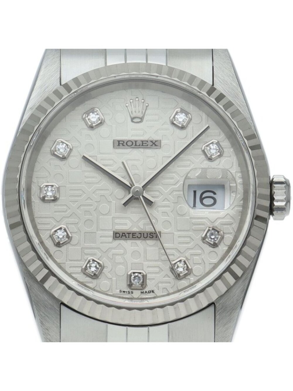Rolex Datejust Watch Diamond Computer Dial 18k White Gold SS